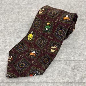 Vintage 1993 Looney Tunes Mania Tie Polyester Tweety Marvin Daffy‎ Taz